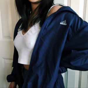 Vintage, navy adidas windbreaker jacket